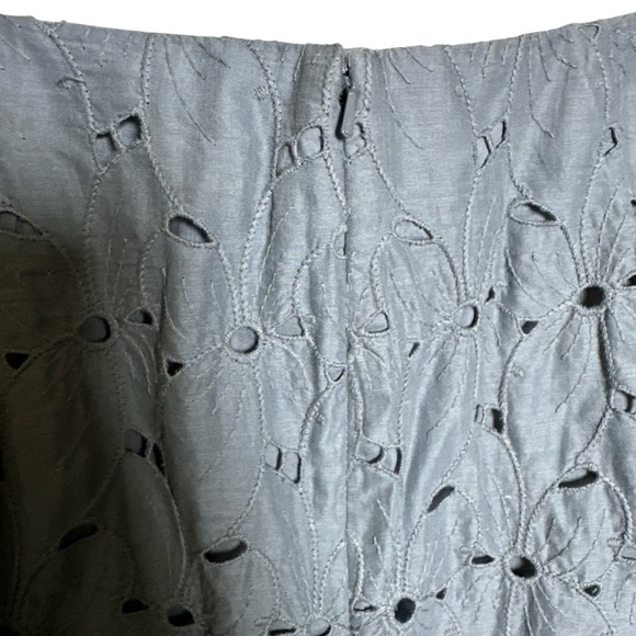 Garnet Hill Skirt Womens 10 Blue Eyelet Boho Lined Cotton Coastal Cruise Resort - Picture 11 of 13